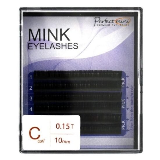 Cílios para Extensão Perfect Mini Mink (Curvatura C, 015 T / 10mm)