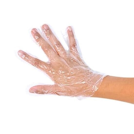 Luva Plástica Descartável Santa Clara Transparente com 20 unidades