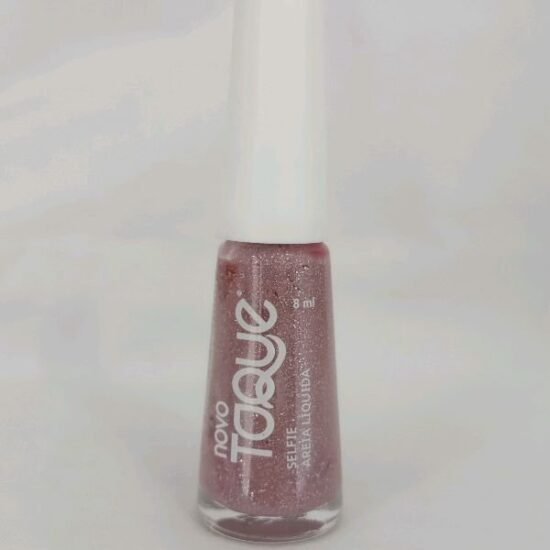 Esmalte Novo Toque Selfie Glitter Rosa Areiado 8ml