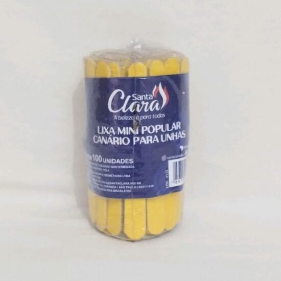 Lixa para Unhas Pequena Amarela Santa Clara com 100 unidades