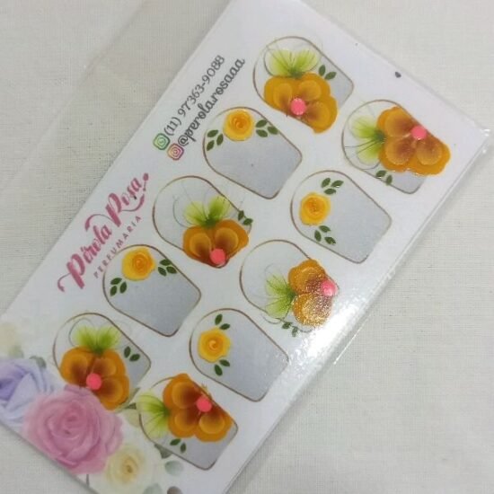 Adesivo para Unhas Artesanal / Cartela com 05 pares (34)