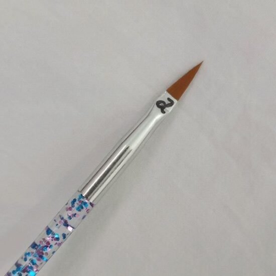 Pincel para Acrílico N:02 Cabo de Glitter