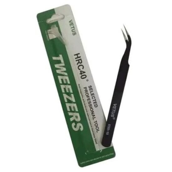 Pinça para Extensão de Cílios Vetus ESD-15 Preta