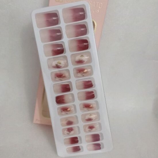 Unha Postiça Adulto Quadrada Média Decorada Sabrina Sato com 24 unidades (09)